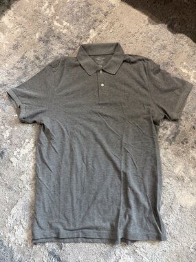 American Eagle Outfitters Gray Short-Sleeve Polo